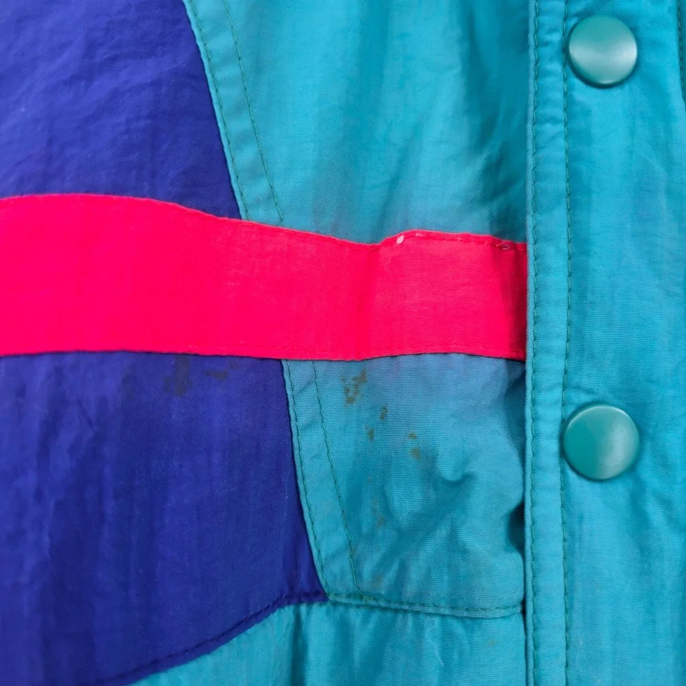 Vintage Club Attivo Ski Suit Teal Purple Pink Colorblock Boys 12 Retro 80s 90s